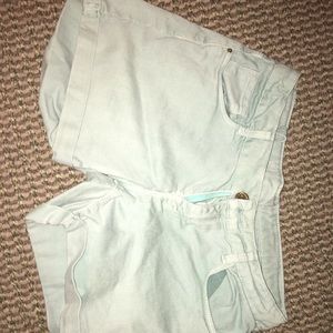 Zara Girls Minty Green Denim Shorts Sz 14